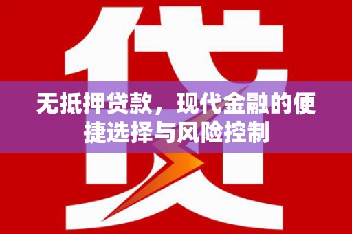 阳高无抵押贷款，现代金融的便捷选择与风险控制