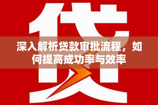 阳高深入解析贷款审批流程，如何提高成功率与效率