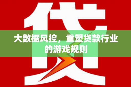 阳高大数据风控，重塑贷款行业的游戏规则