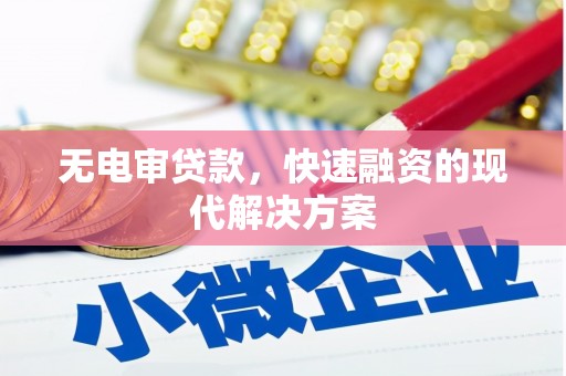 阳高无电审贷款，快速融资的现代解决方案