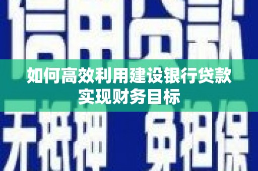 阳高如何高效利用建设银行贷款实现财务目标