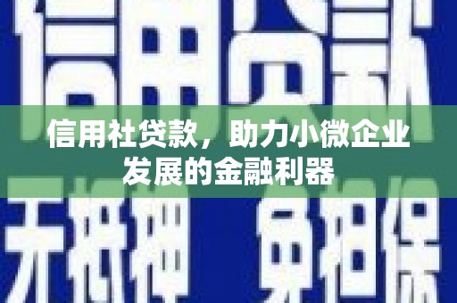 阳高信用社贷款，助力小微企业发展的金融利器