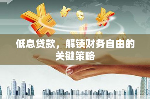 阳高低息贷款，解锁财务自由的关键策略