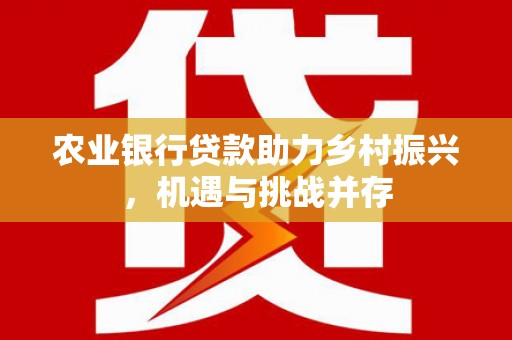 阳高农业银行贷款助力乡村振兴，机遇与挑战并存
