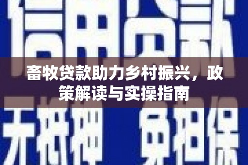 阳高畜牧贷款助力乡村振兴，政策解读与实操指南