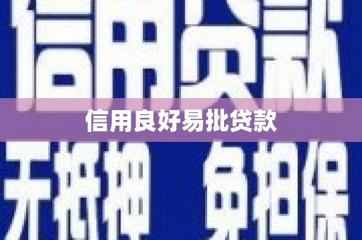 阳高信用良好易批贷款
